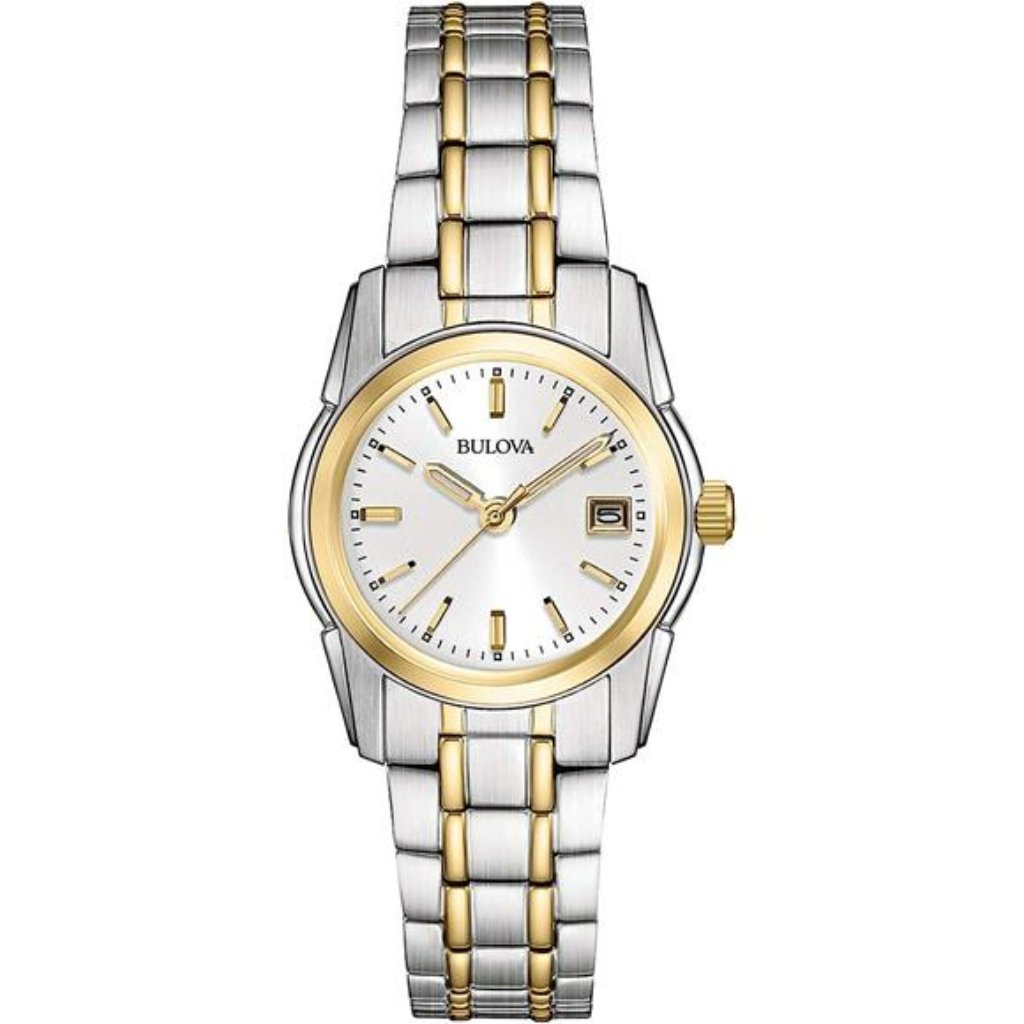 Ladies' Classic Two-Tone Stainless Steel 3-Hand Quartz Watch, Silver-White